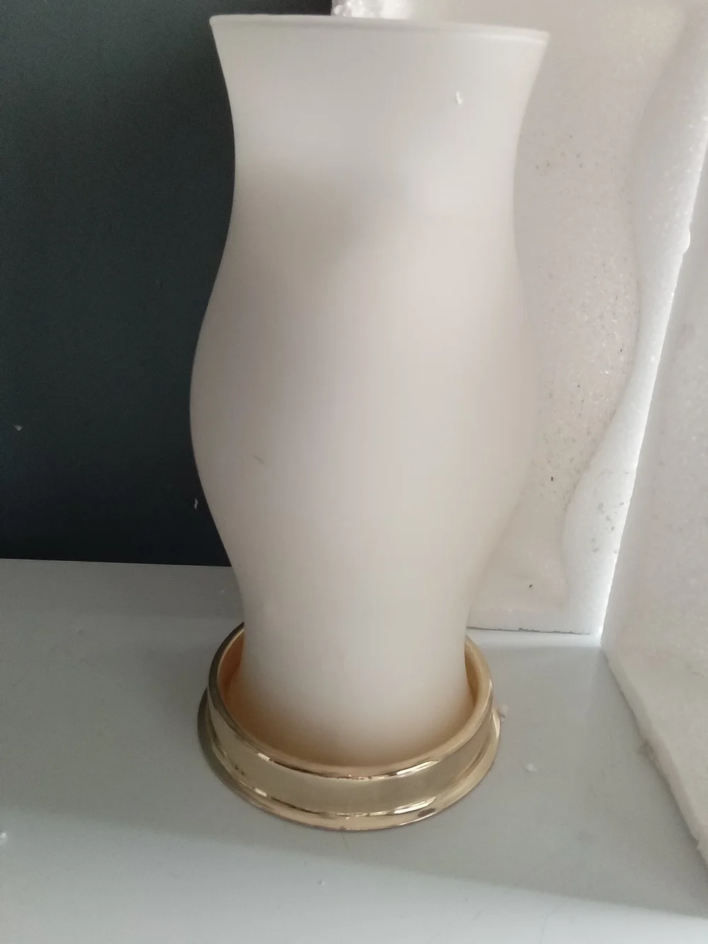 GKI Bethlehem Lighting 12 Inch Frosted Glass Hurricane Vase LED Amber Candle